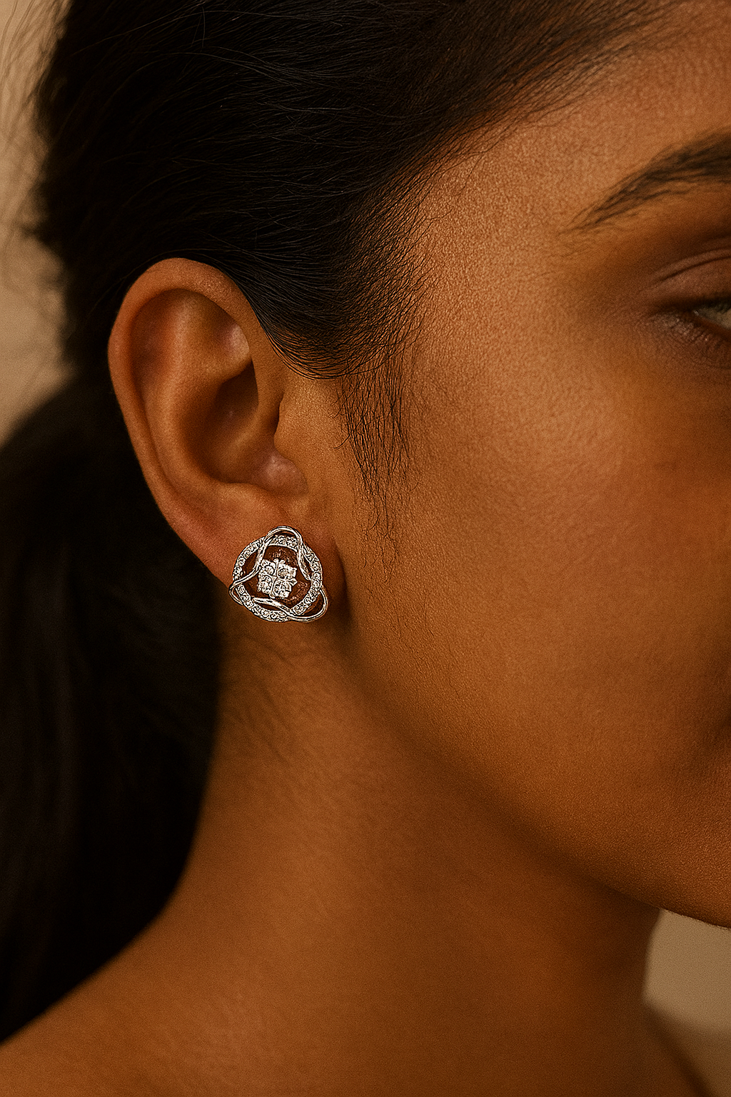 Modern Diamond 2 in 1 Earrings