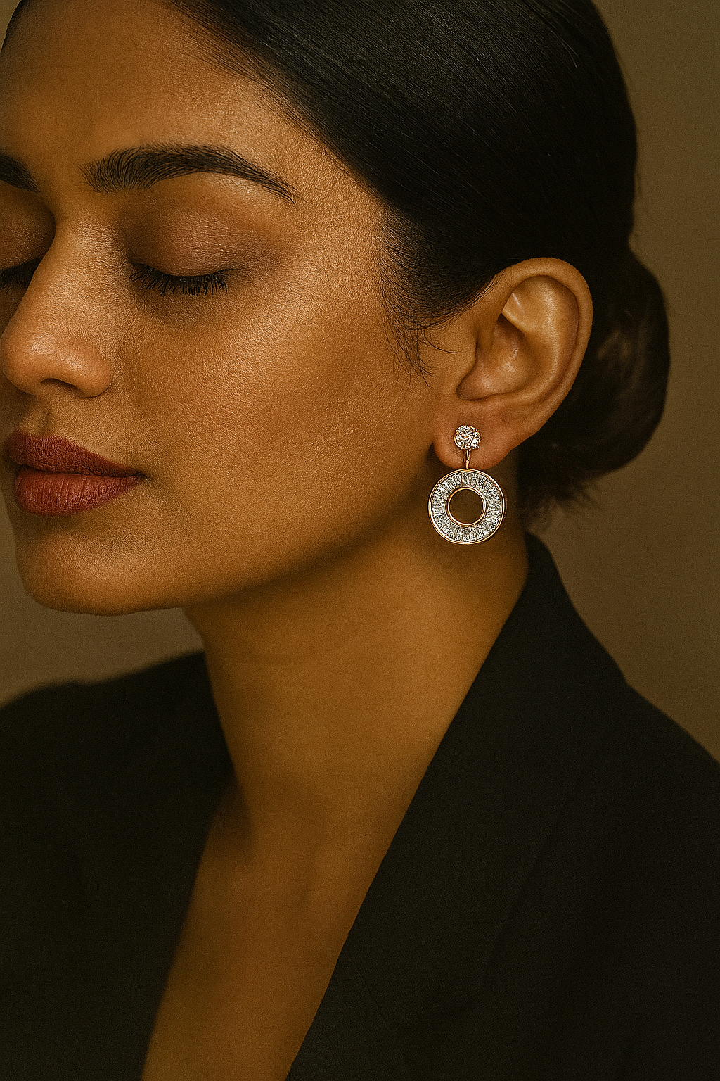 Radial Baguette Diamond Studs Earrings