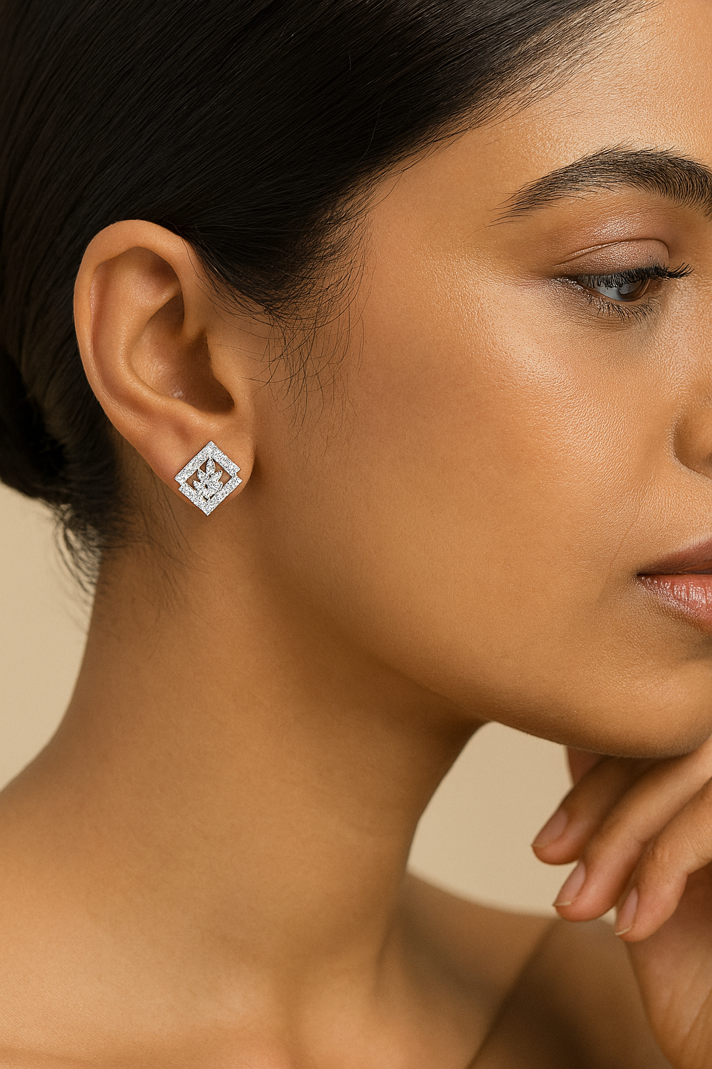 Modern Marquise Frame Studs