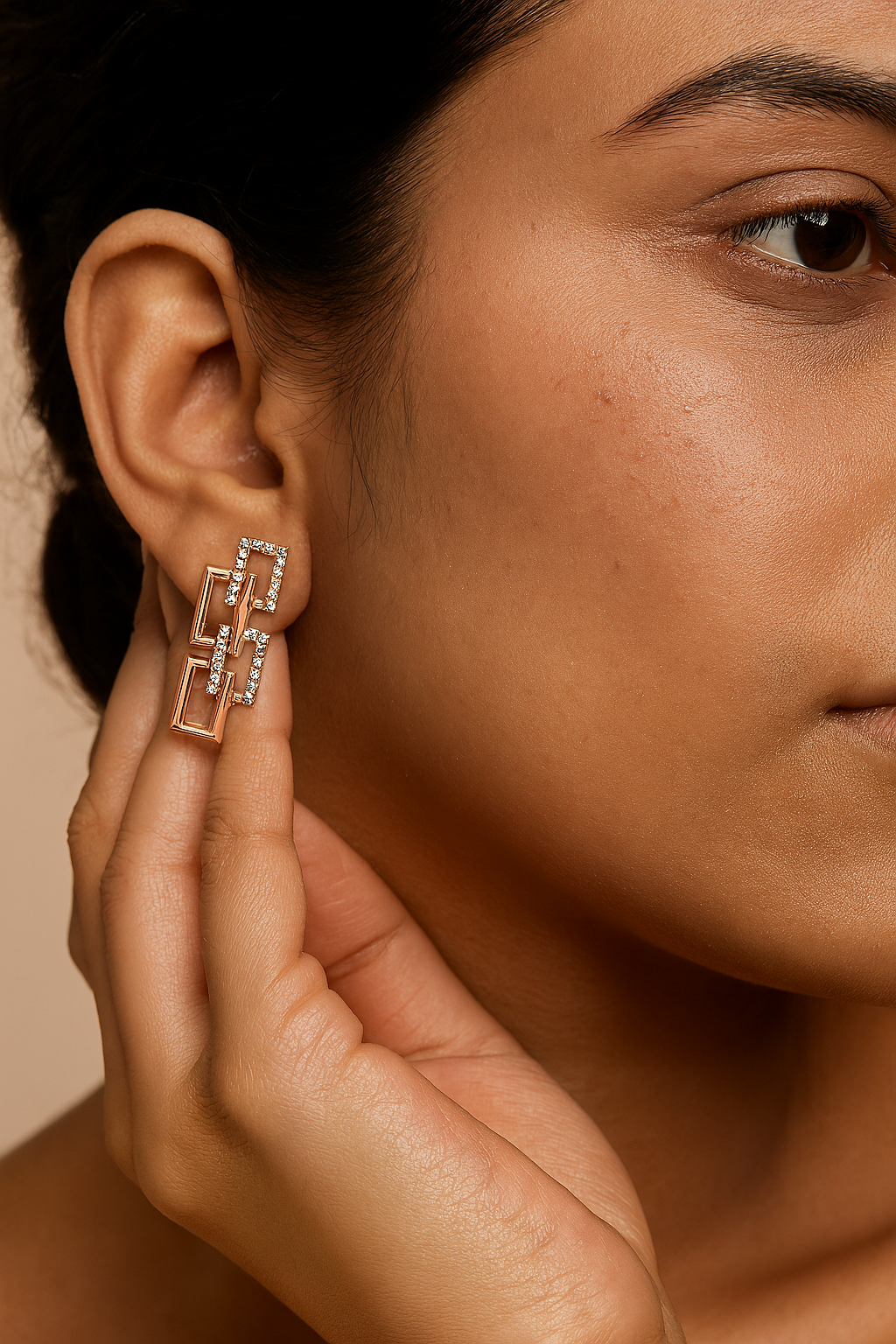 Link Diamond Drop Earrings