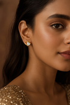 Butterfly Theme Heart Stud Earrings