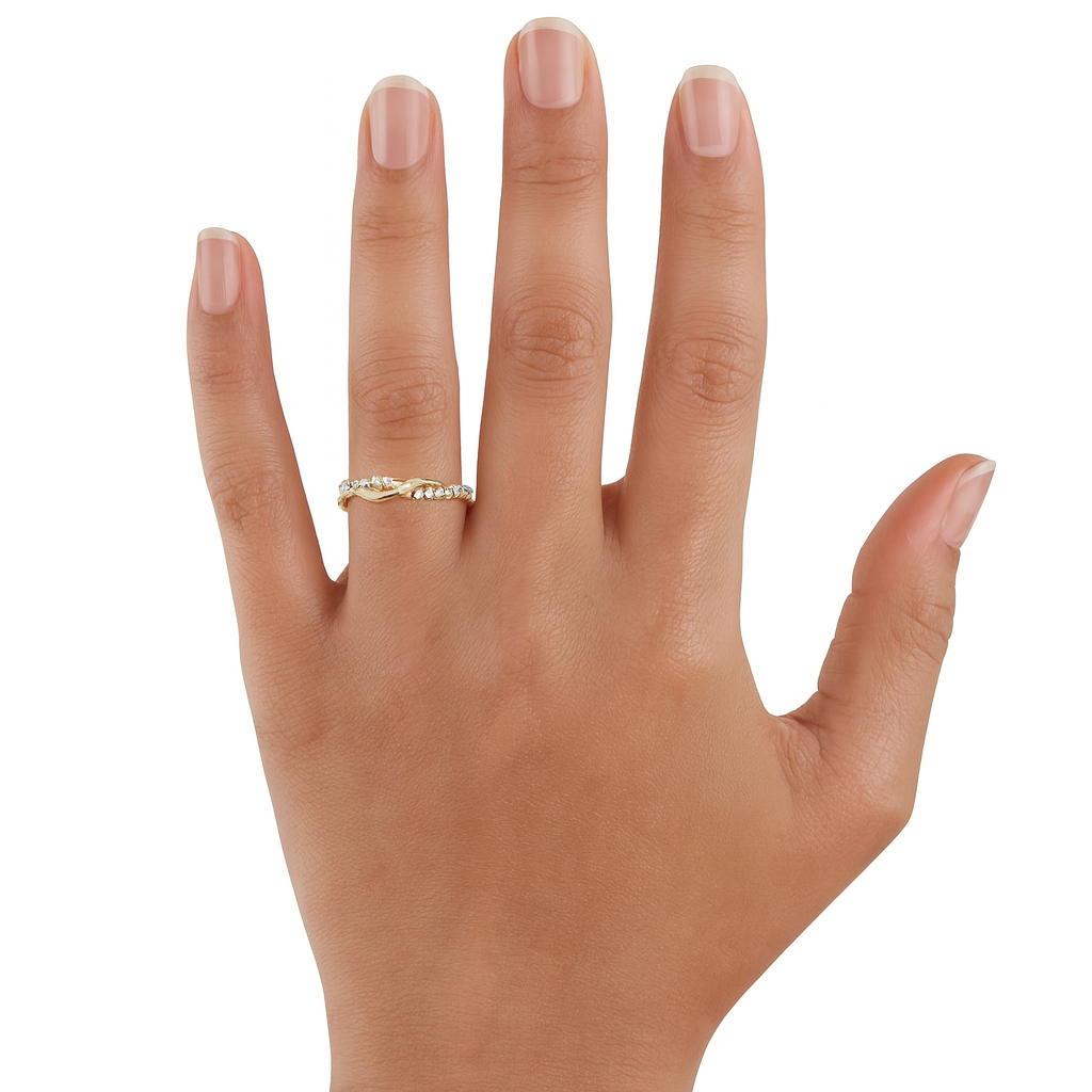 Glimmering Diamond Twist Ring