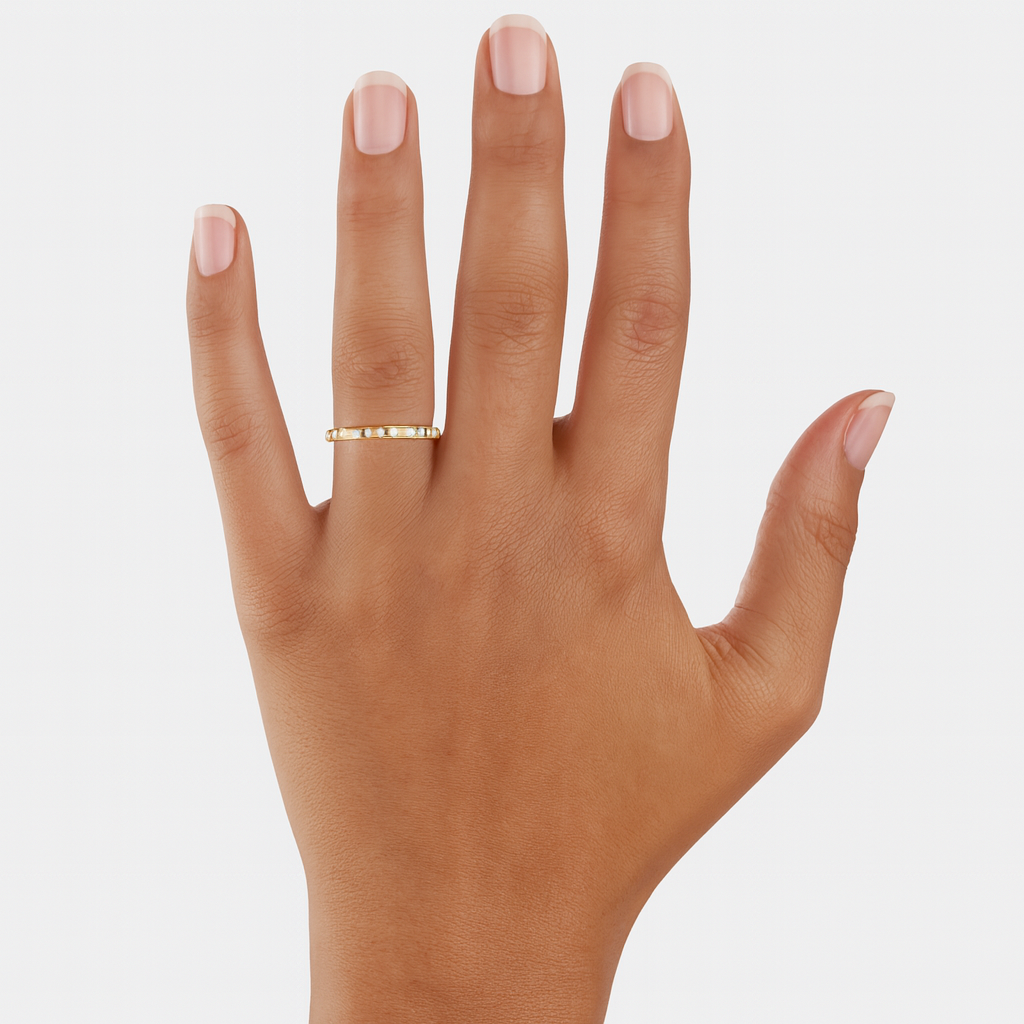 Modern Bar Set Diamond Wedding Band