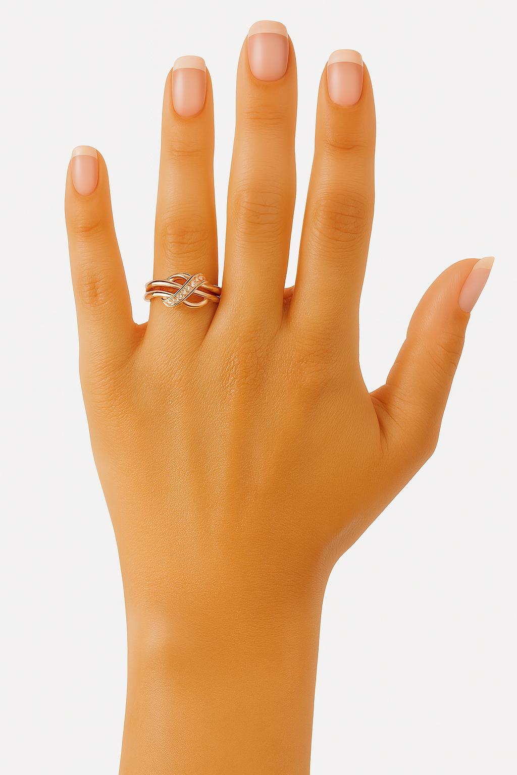 Diamond Interlocking Ribbons Ring