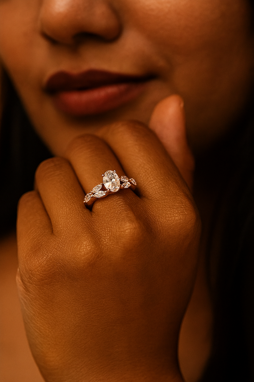 Petal Whisper Oval Ring