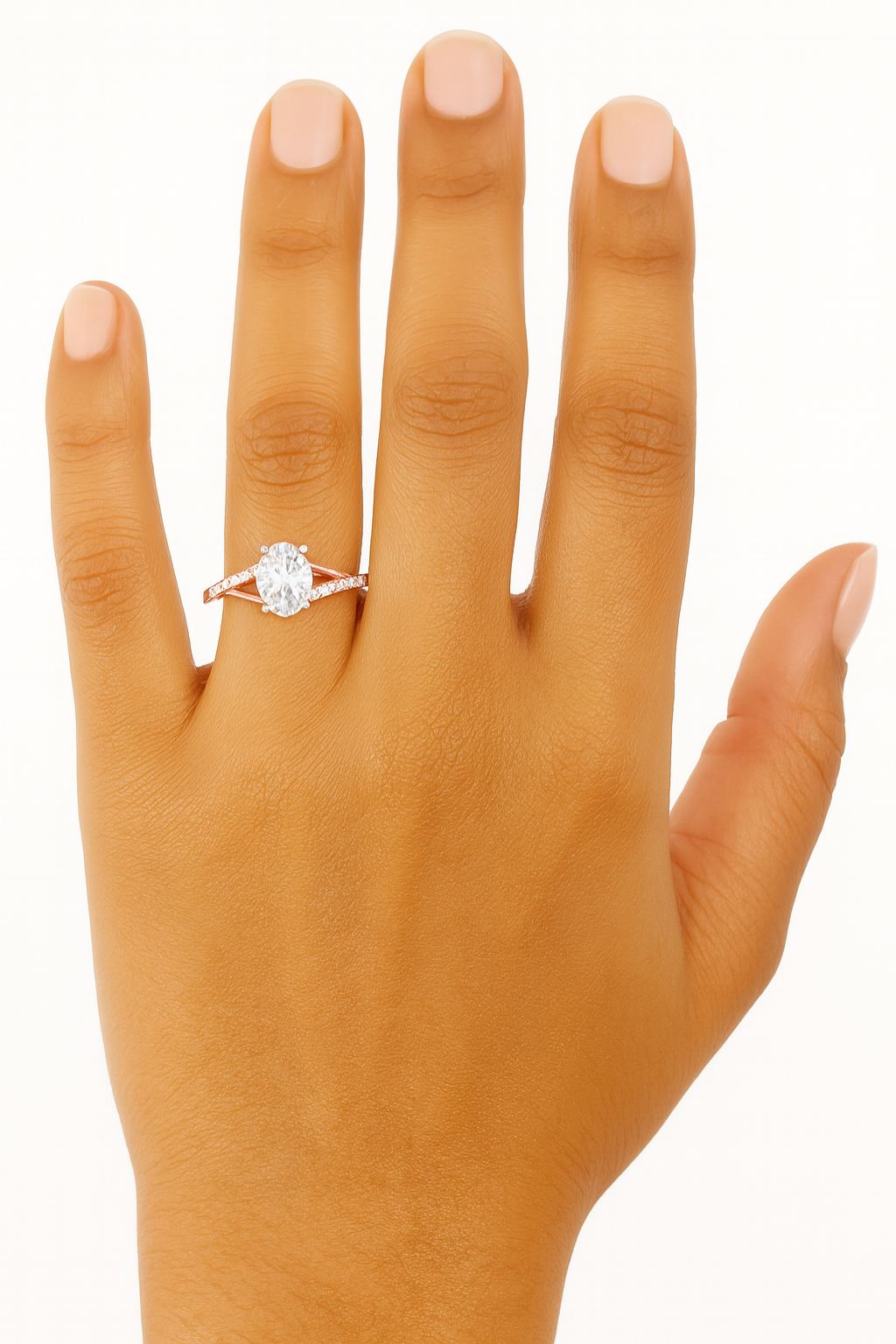 Cathedral Oval Cut Engagement Ring