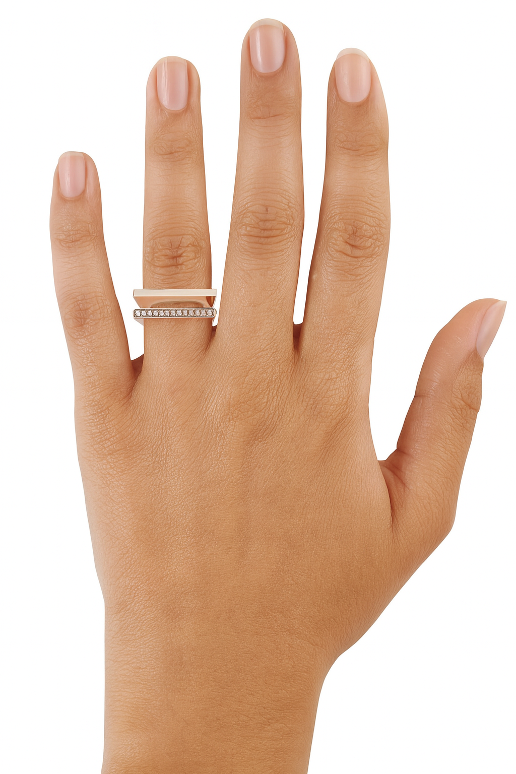 Modern Split Shank Diamond Channel Ring