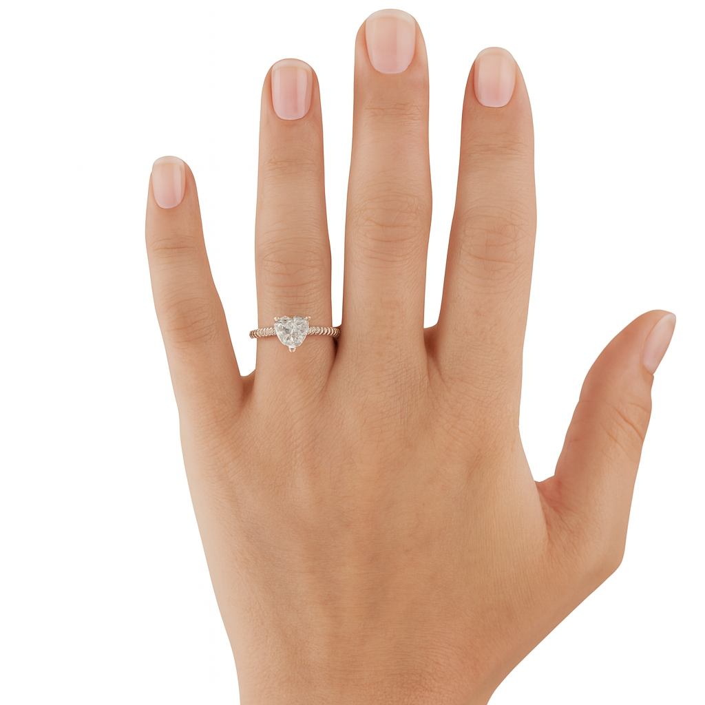 Heart Cut Solitaire Diamond Ring