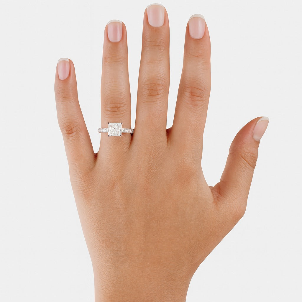 Cathedral Princess Cut Diamond Ring